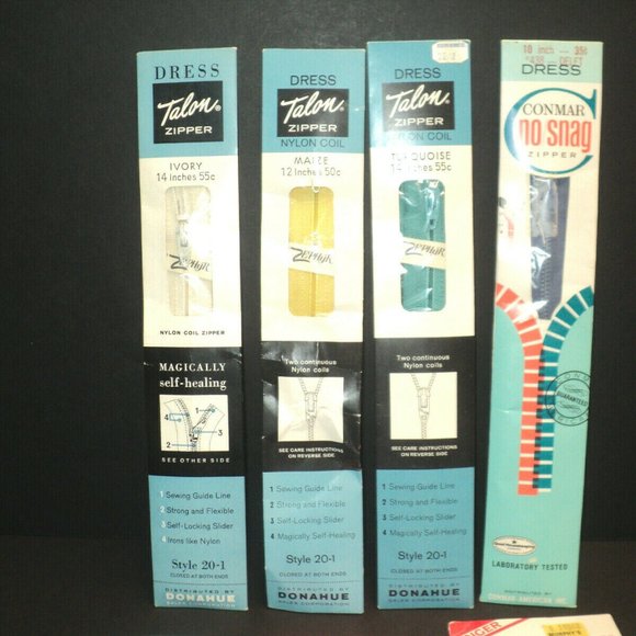 Vintage Lot of Notions 4 Zippers, Prym Snaps, Dressmaker Pins, Ball Point Pins - Picture 2 of 4